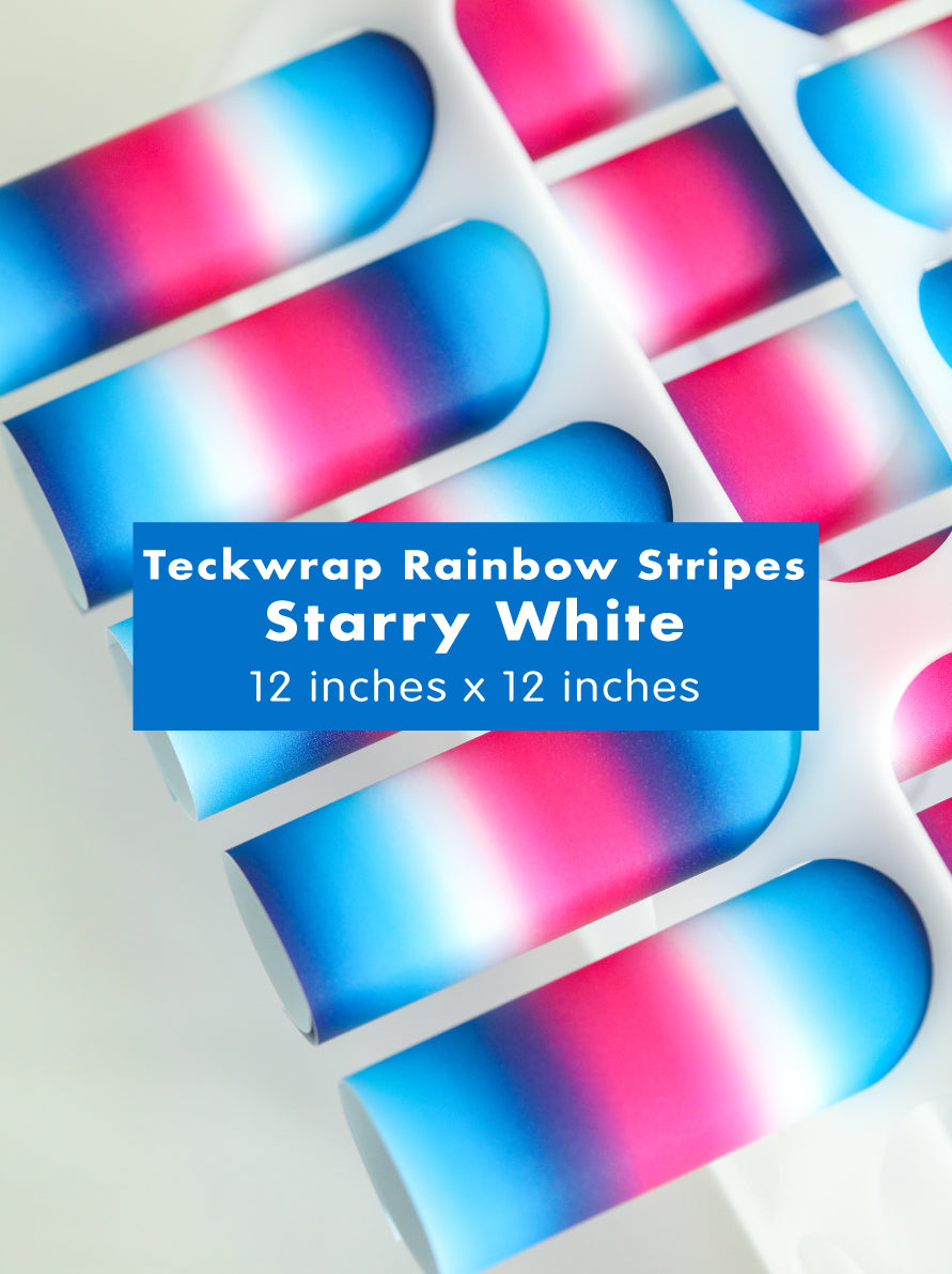 Teckwrap Rainbow Stripes Adhesive Vinyl Stickers | 12in x 12in