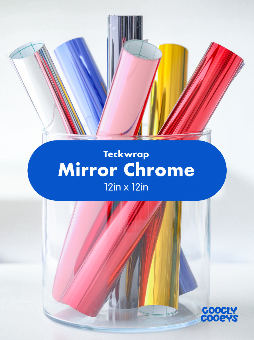 Teckwrap Mirror Chrome Adhesive Vinyl Stickers | 12in x 12in.
