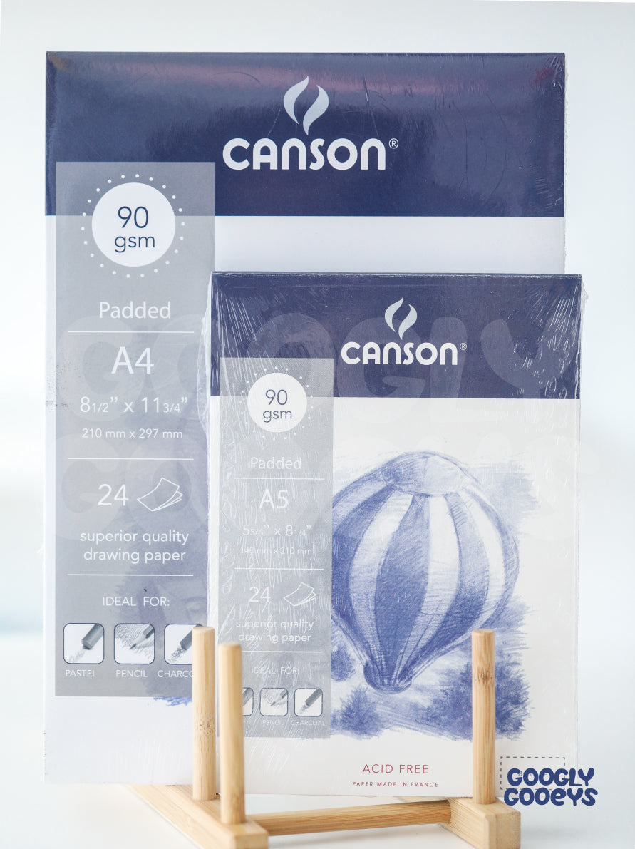Canson Padded Sketchbook, Big Thick Paper Notebook, Drawing Notebook, Watercolor Sketchpad | 5.8in x 8.3in (A5) / 8.5in x 11in (A4) / 9in x 12in 90gsm