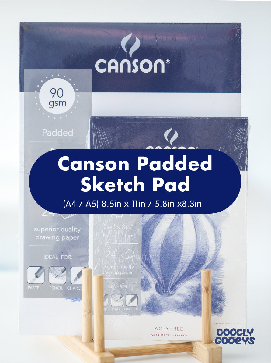 Canson Padded Sketchbook, Big Thick Paper Notebook, Drawing Notebook, Watercolor Sketchpad | 5.8in x 8.3in (A5) / 8.5in x 11in (A4) / 9in x 12in 90gsm