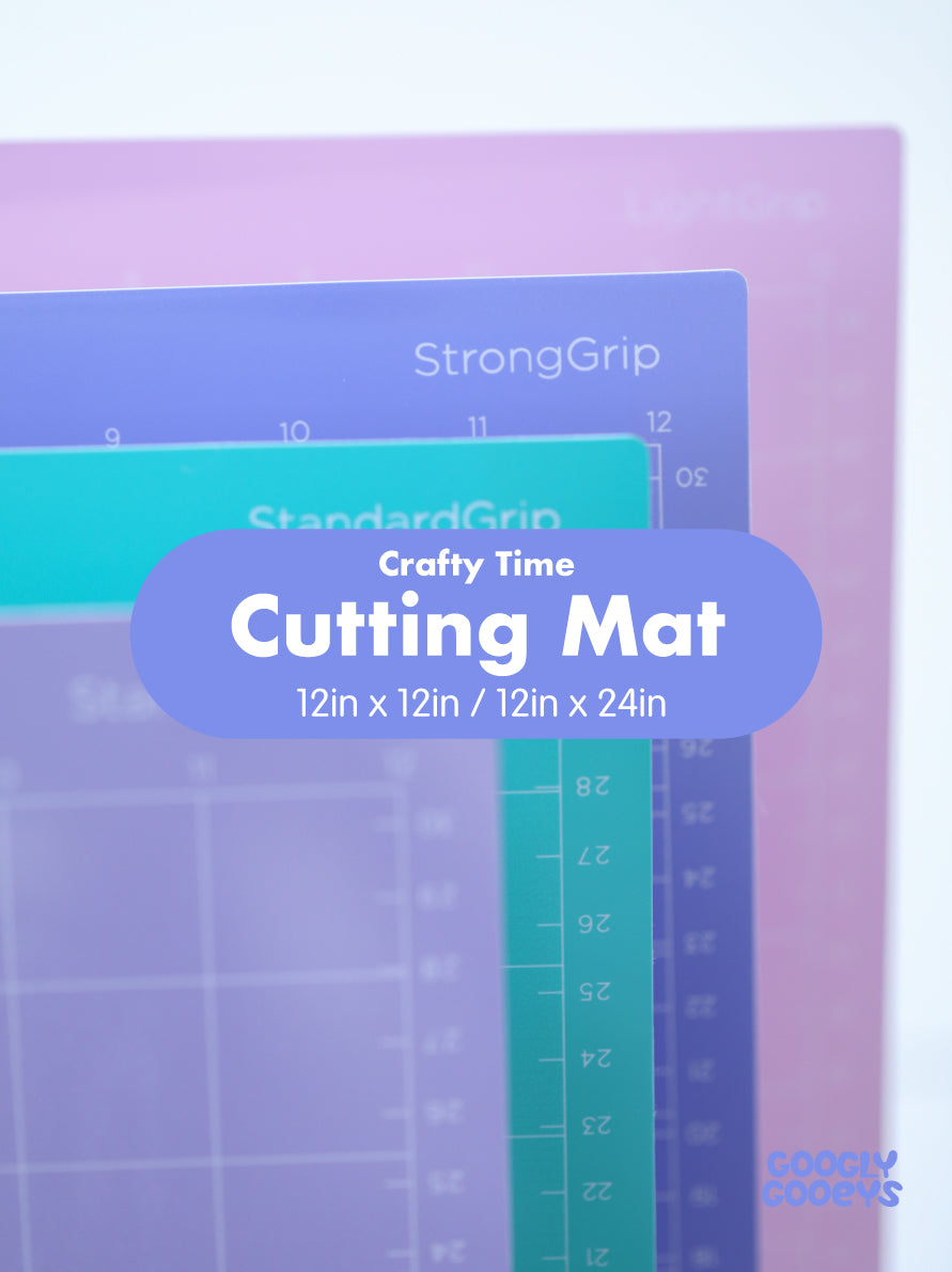 Crafty Time Cutting Mat Compatible with Cricut, Cameo, Siser (12in x 12in / 12in x 24in / 8.5in x 12in)
