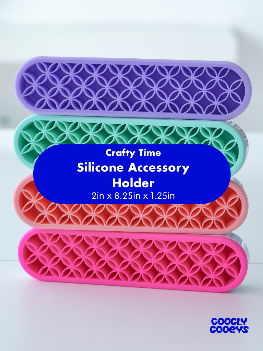 Crafty Time Silicone Accessory Holder for Pen, Brushes and Tools | 2in x 8.25in x 1.25in