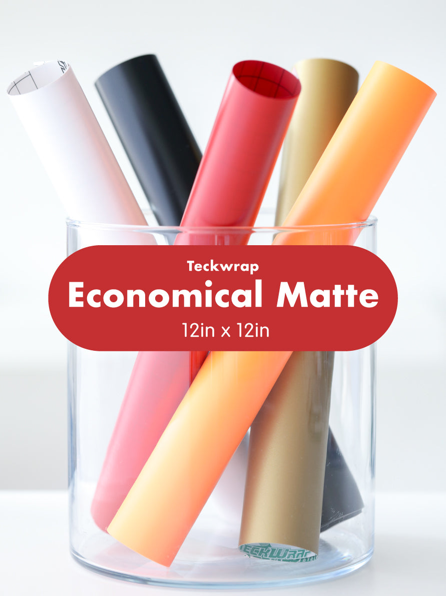 Teckwrap 001 Economical Matte Adhesive Vinyl StickerS | 12in x 12in