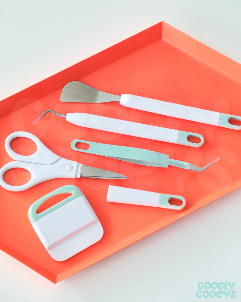 Crafty Time Basic Vinyl Weeding Tool Set | Scissors Tweezer Spatula Weeder Scraper
