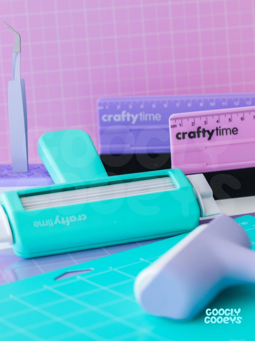 Crafty Time Tools | Squeegee, Weeder, Tweezer, Third Party Cutting Mat, Silicone Accessory Holder, Brayer and Crimper