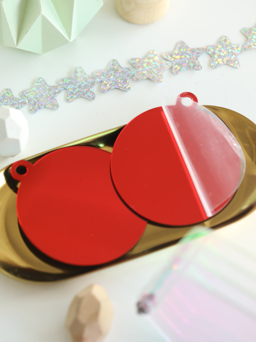 Acrylic Christmas Ornaments 2mm | Mirror Chrome & Rainbow