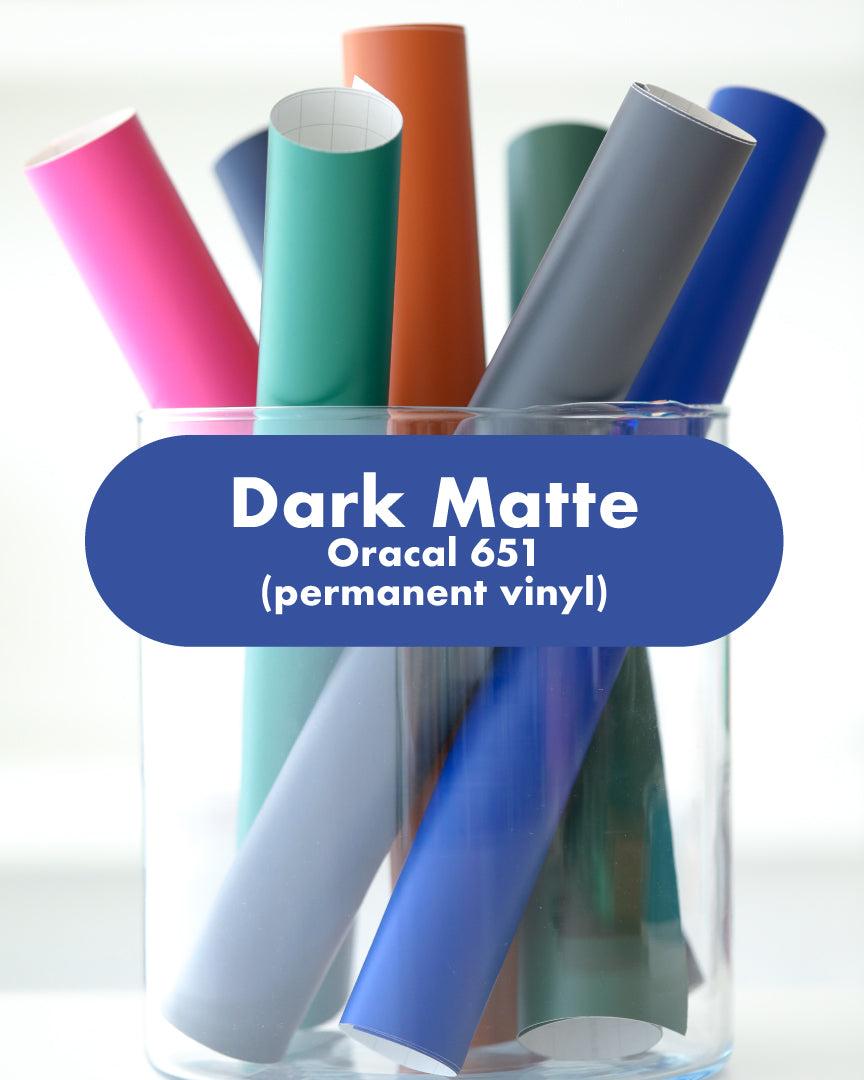 Dark Matte | Oracal 651 Adhesive Vinyl Stickers for Cricut Cutting Machines 12x12