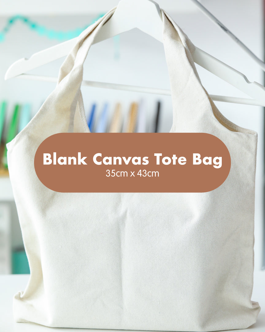Blank Canvas Tote Bag (35cm x 43cm) for Personalization with HTV Heat Transfer Vinyl Iron-on Projects and Cricut Brother Siser Cutting Machine Project Blank