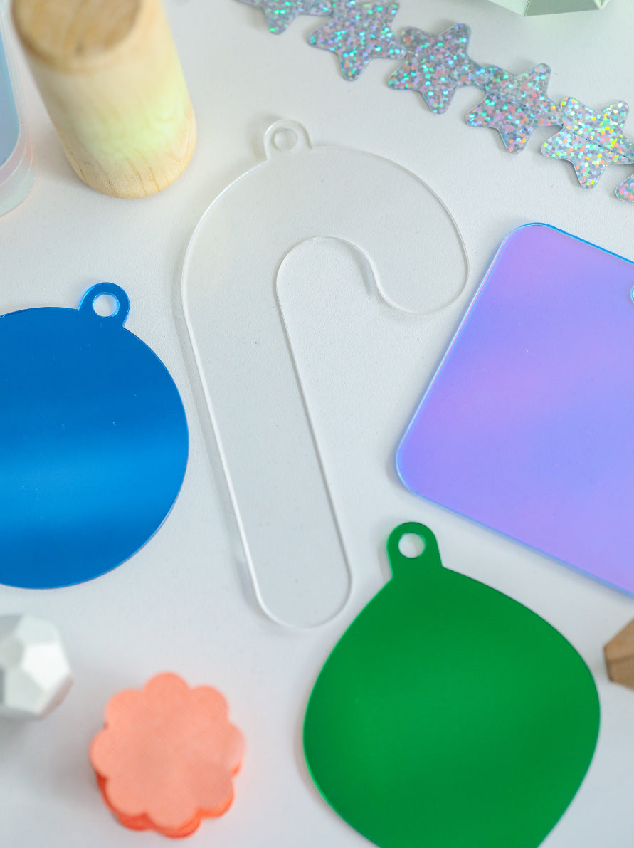 Acrylic Christmas Ornaments 2mm | Mirror Chrome & Rainbow