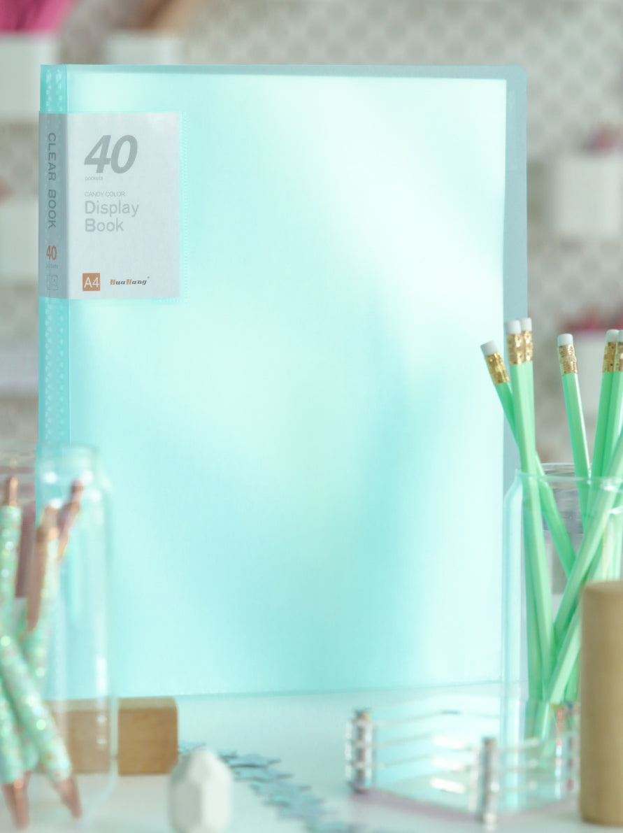 Clear Book | Clear Sleeves Presentation Book 40 Pocket A4 Sheet Portfolio Book Folder for Vinyl Scraps