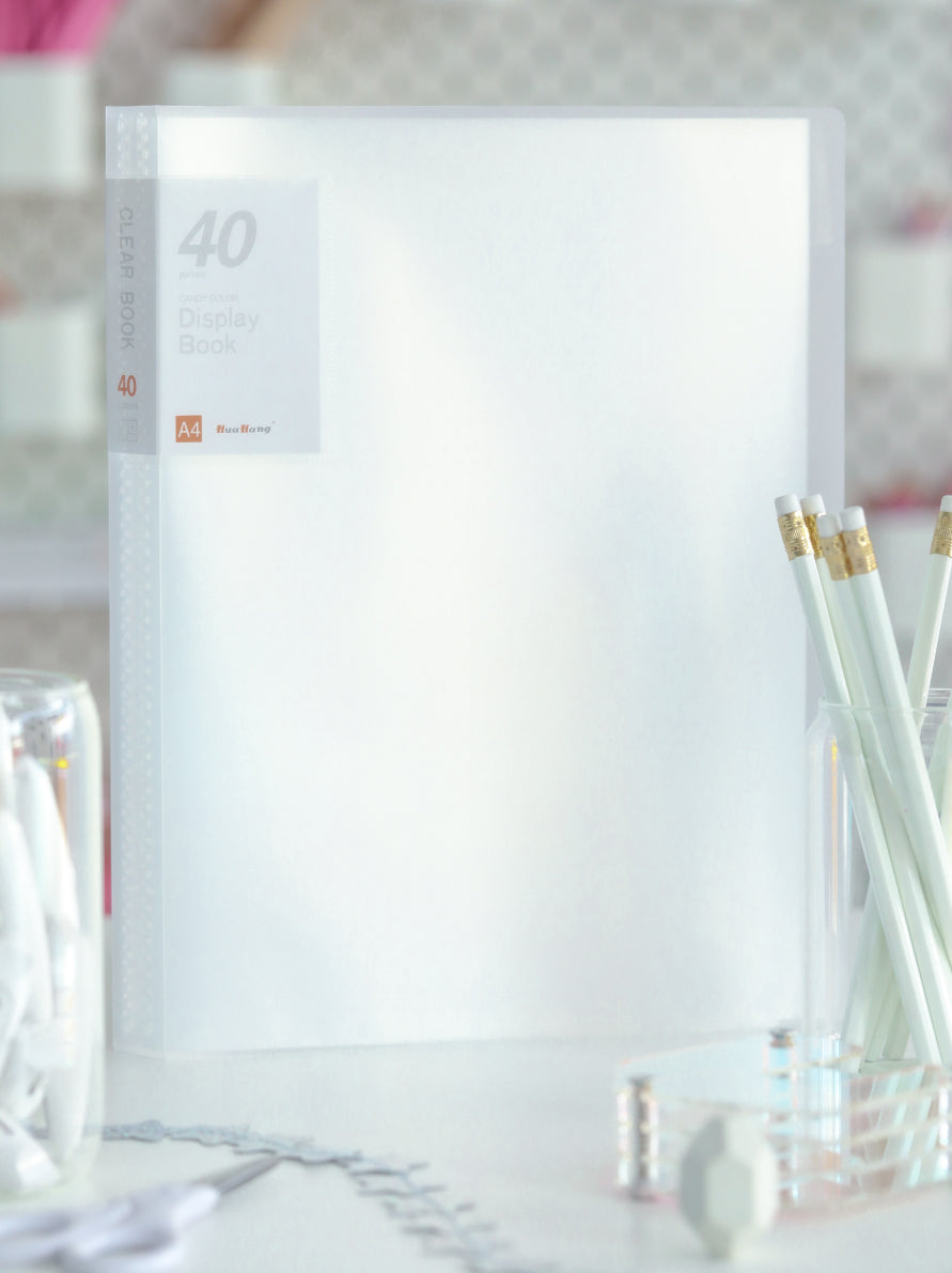 Clear Book | Clear Sleeves Presentation Book 40 Pocket A4 Sheet Portfolio Book Folder for Vinyl Scraps
