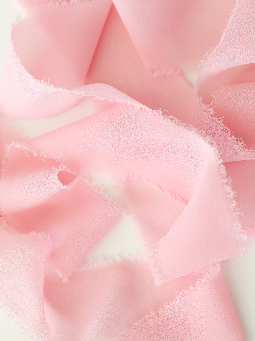 Frayed Ribbon Handmade Edge Silk Chiffon Ribbon / Ribbons for Bookmarks Gifts Souvenirs Craft Projects (3.8 centimeters 5 yards)
