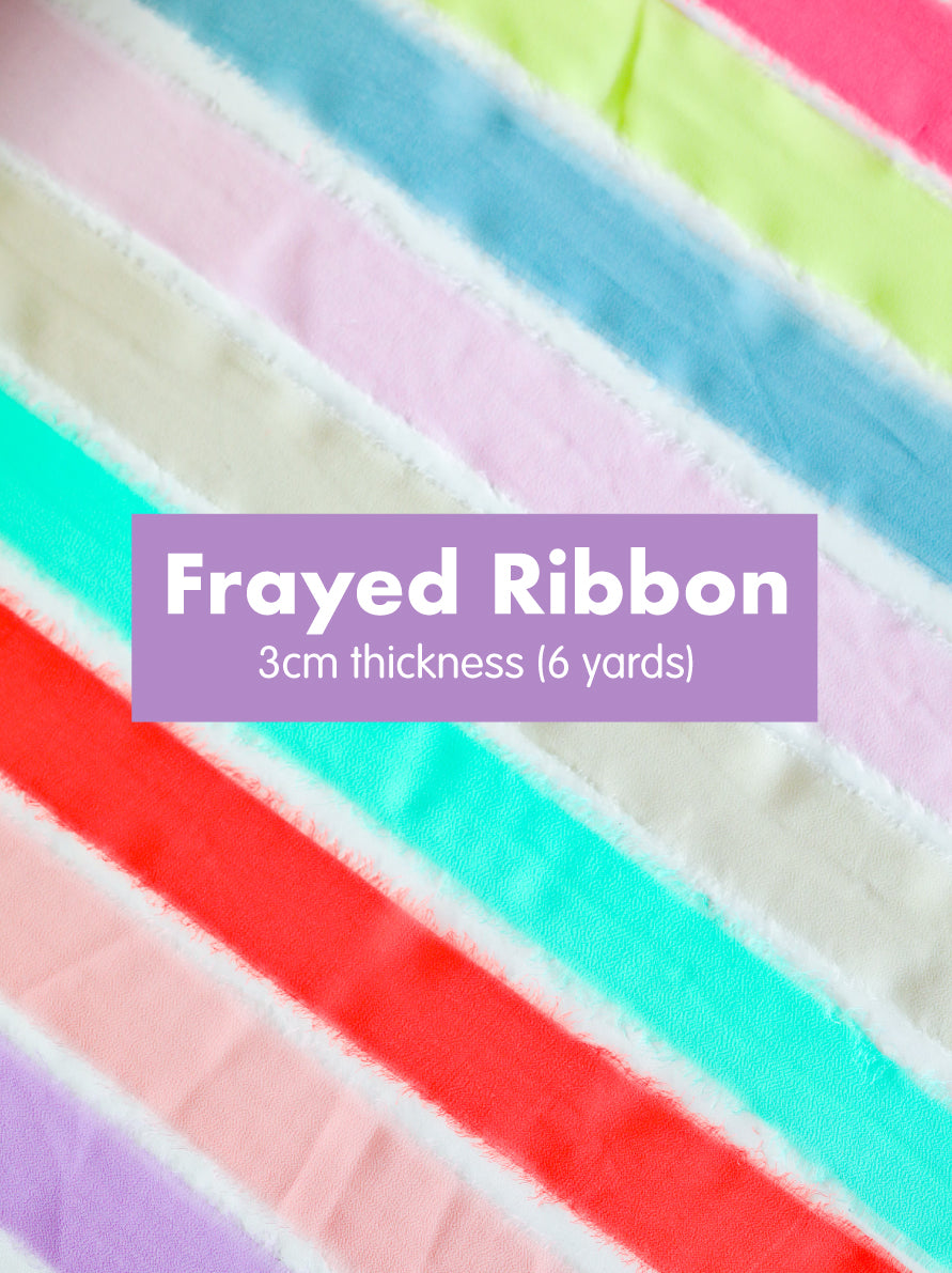 Frayed Ribbon Handmade Edge Silk Chiffon Ribbon / Ribbons for Bookmarks Gifts Souvenirs Craft Projects (3.8 centimeters 5 yards)