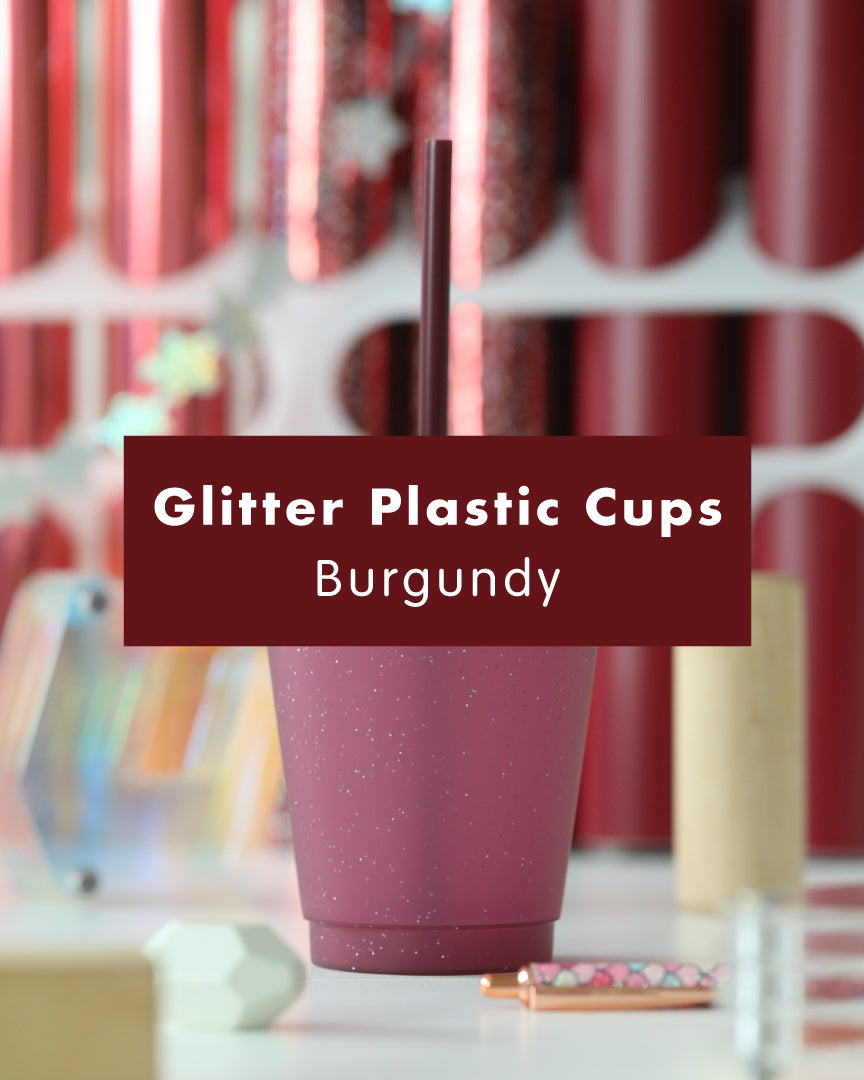 Glitter Plastic Tumbler Cups with Straw