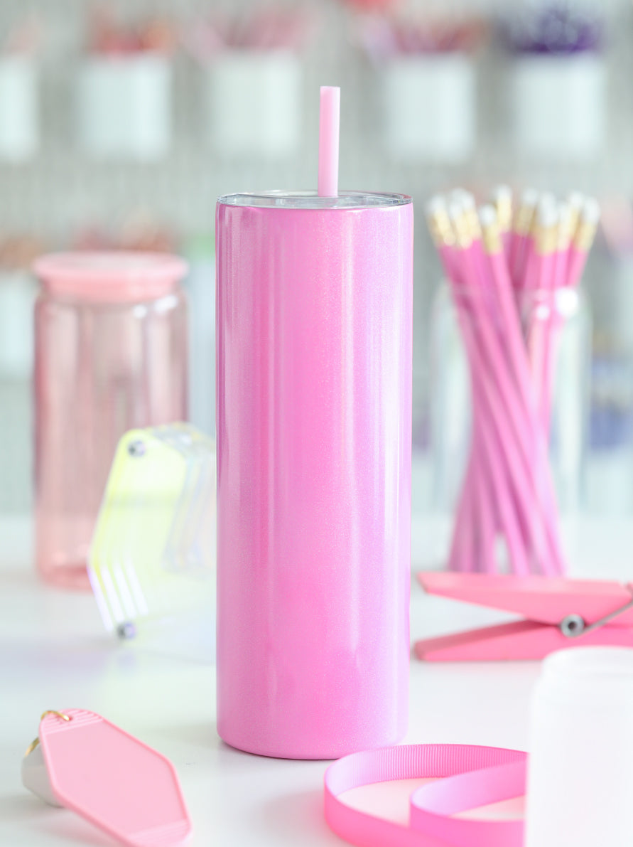 Shimmer Glitter Pearlescent Smooth Double Wall Steel Tumbler for Vinyl Stickers & Sublimation | 20oz