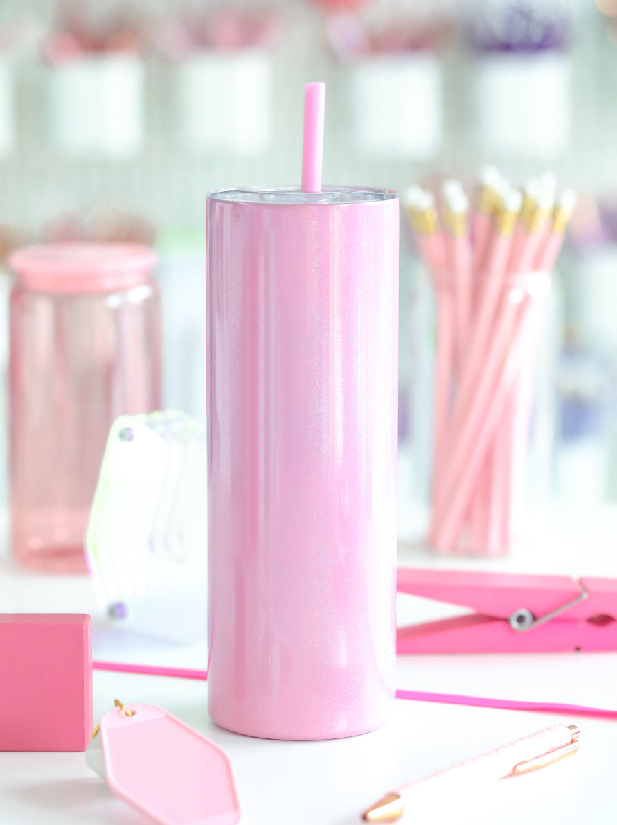 Shimmer Glitter Pearlescent Smooth Double Wall Steel Tumbler for Vinyl Stickers & Sublimation | 20oz