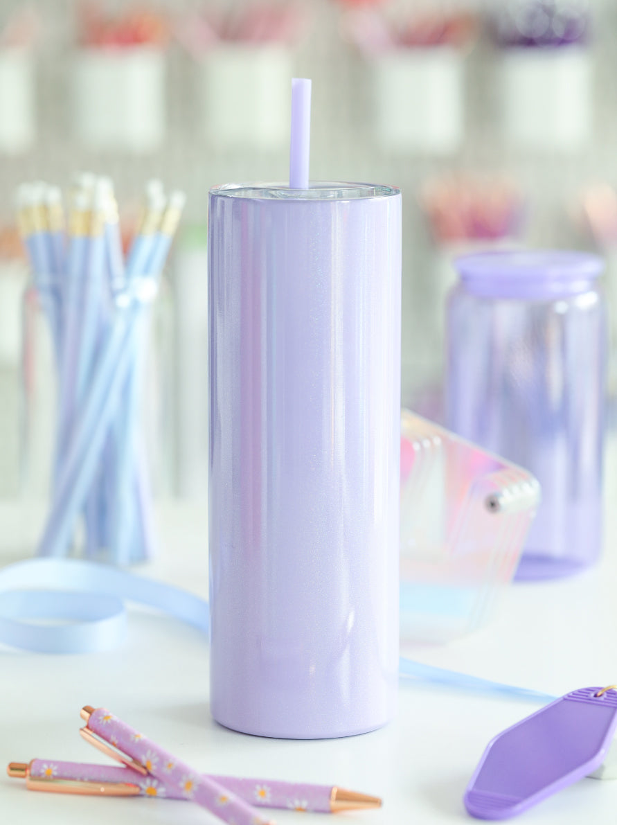 Shimmer Glitter Pearlescent Smooth Double Wall Steel Tumbler for Vinyl Stickers & Sublimation | 20oz