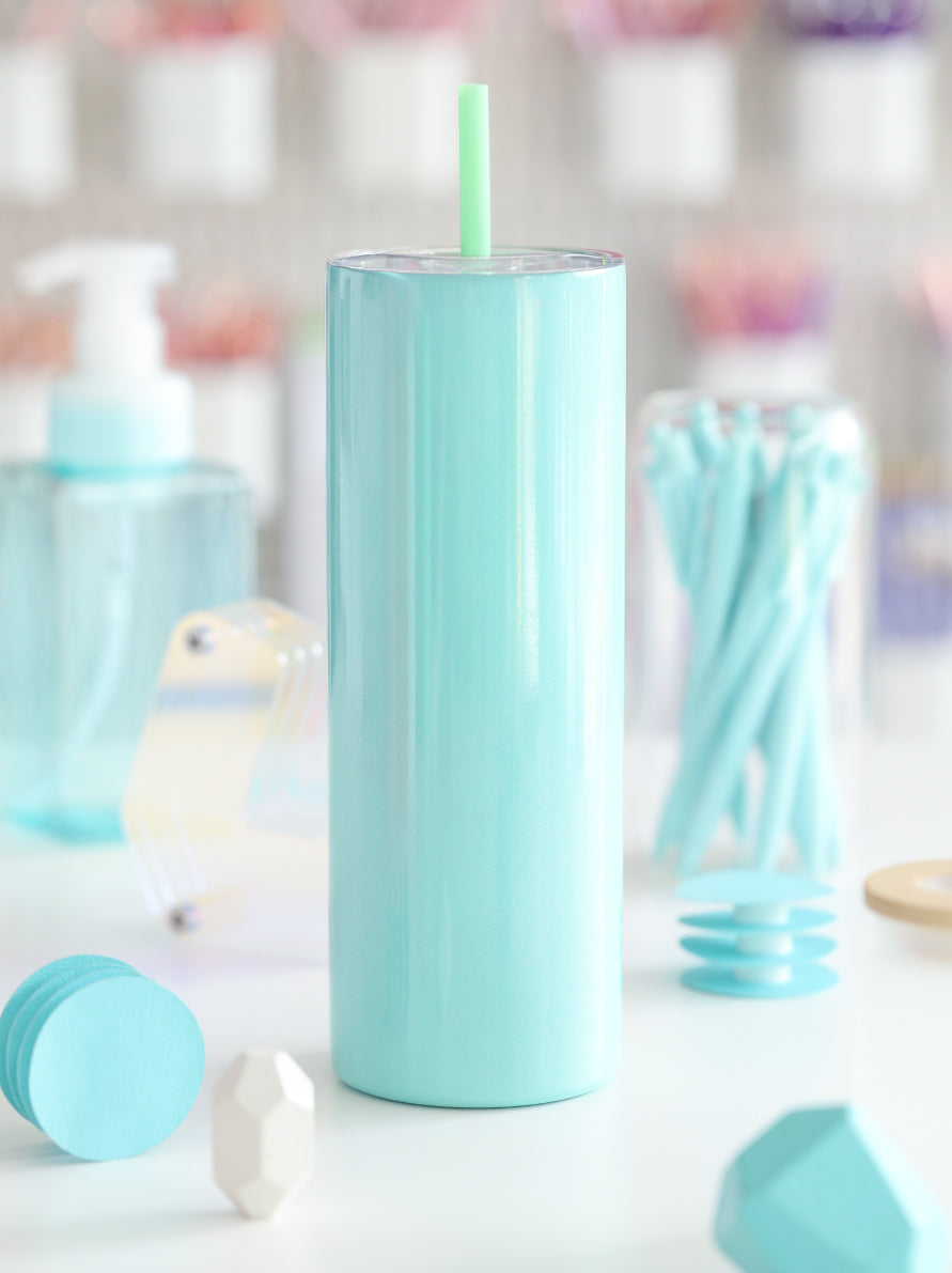 Shimmer Glitter Pearlescent Smooth Double Wall Steel Tumbler for Vinyl Stickers & Sublimation | 20oz