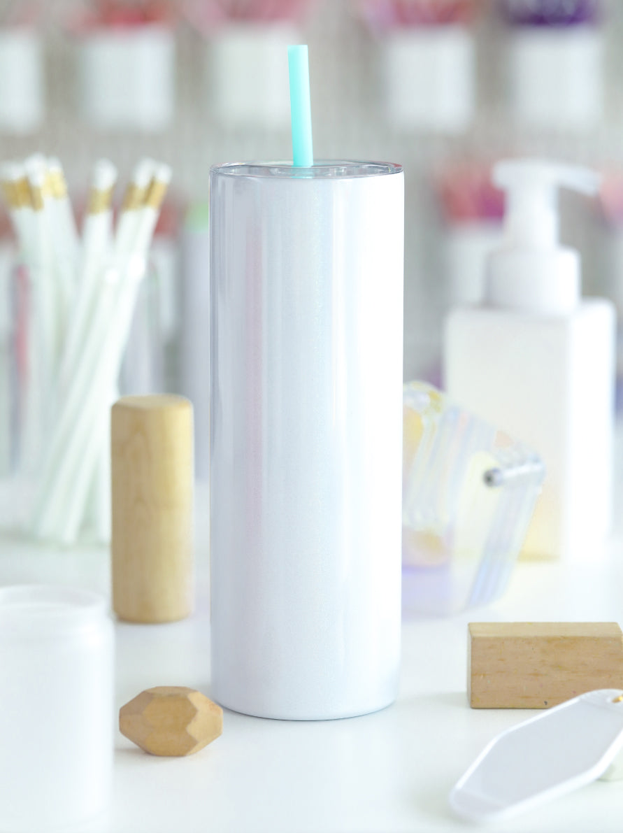 Shimmer Glitter Pearlescent Smooth Double Wall Steel Tumbler for Vinyl Stickers & Sublimation | 20oz