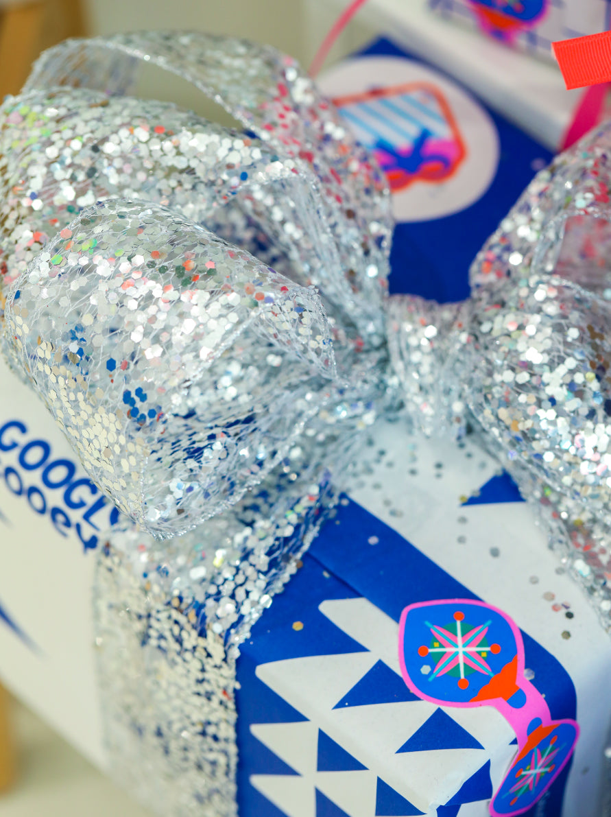 Sequins Ribbon for Gifts | Gift Ribbons with Wired Edge (2.5 inches thickness)