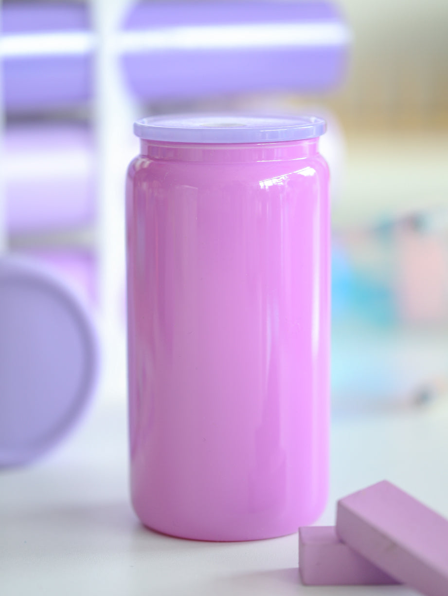 Solid Soda Glass Can with Straw 16oz for Sublimation / Vinyl Stickers
