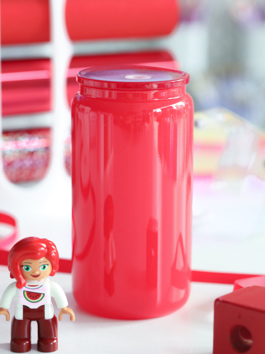 Solid Soda Glass Can with Straw 16oz for Sublimation / Vinyl Stickers