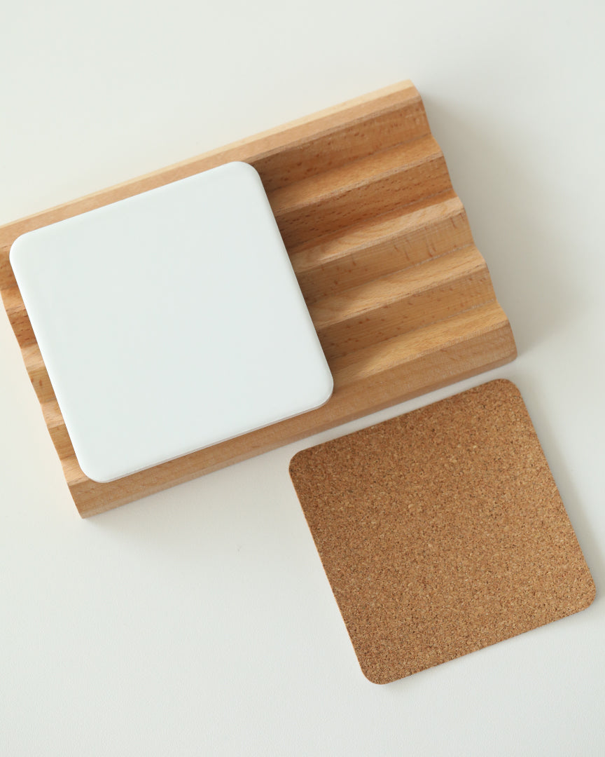 Ceramic Sublimatable Coaster with Cork