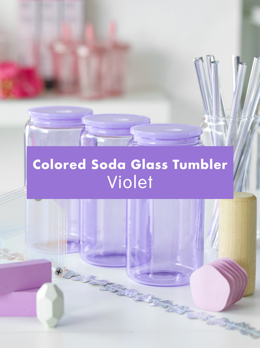 Jelly Colored Soda Glass Tumbler 16oz.