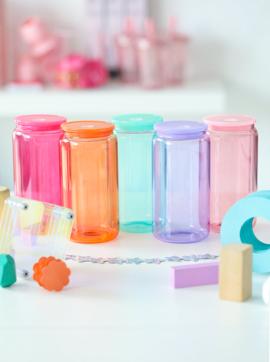 Jelly Colored Soda Glass Tumbler 16oz.