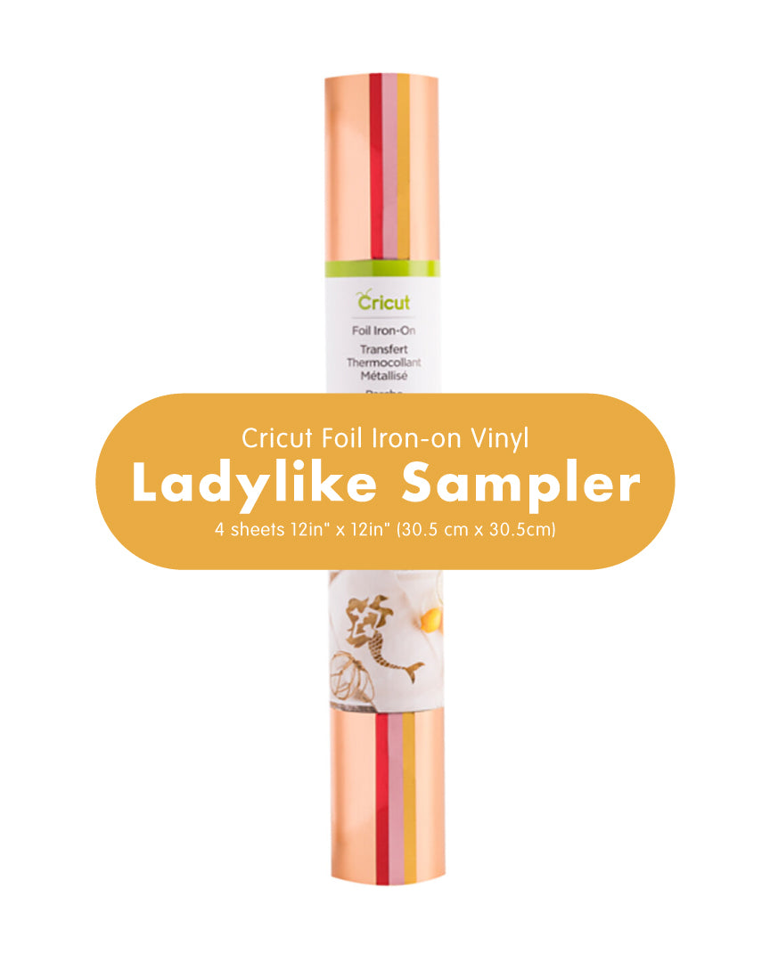 Cricut Foil Iron-On Vinyl Ladylike Sampler 4 Sheets 12in x 12in (30.5cm x 30.5cm)