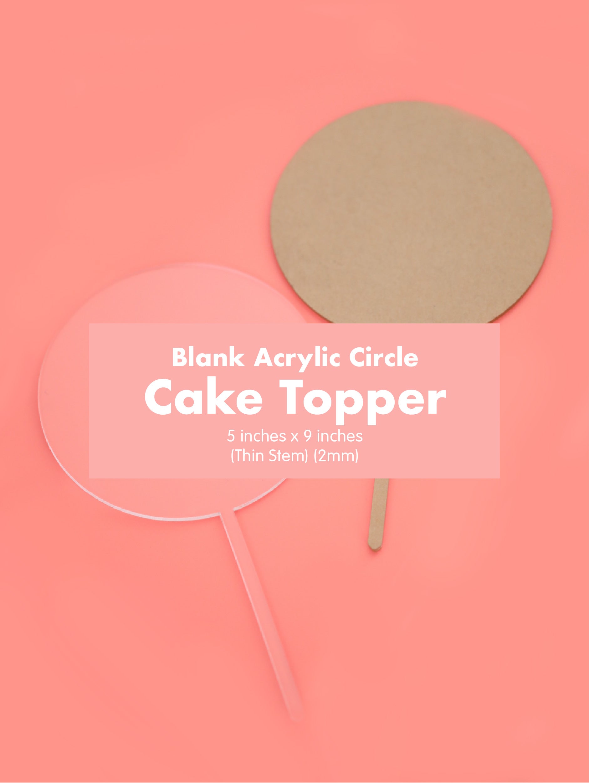 Blank Clear Acrylic Circle Cake Topper 4" 5" Hexa Star Circle DIY Party Crafting Materials Hobby