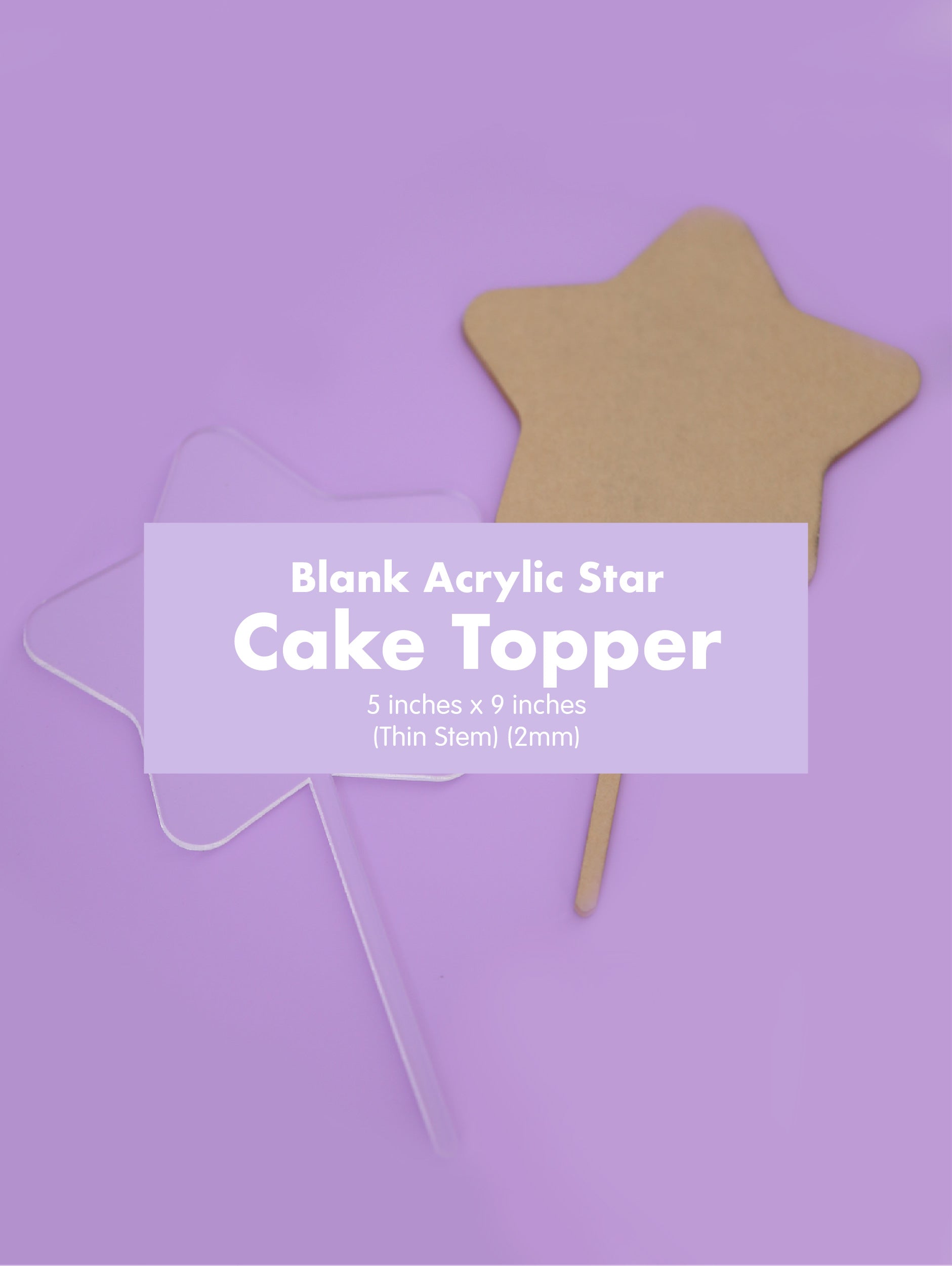 Blank Clear Acrylic Circle Cake Topper 4" 5" Hexa Star Circle DIY Party Crafting Materials Hobby