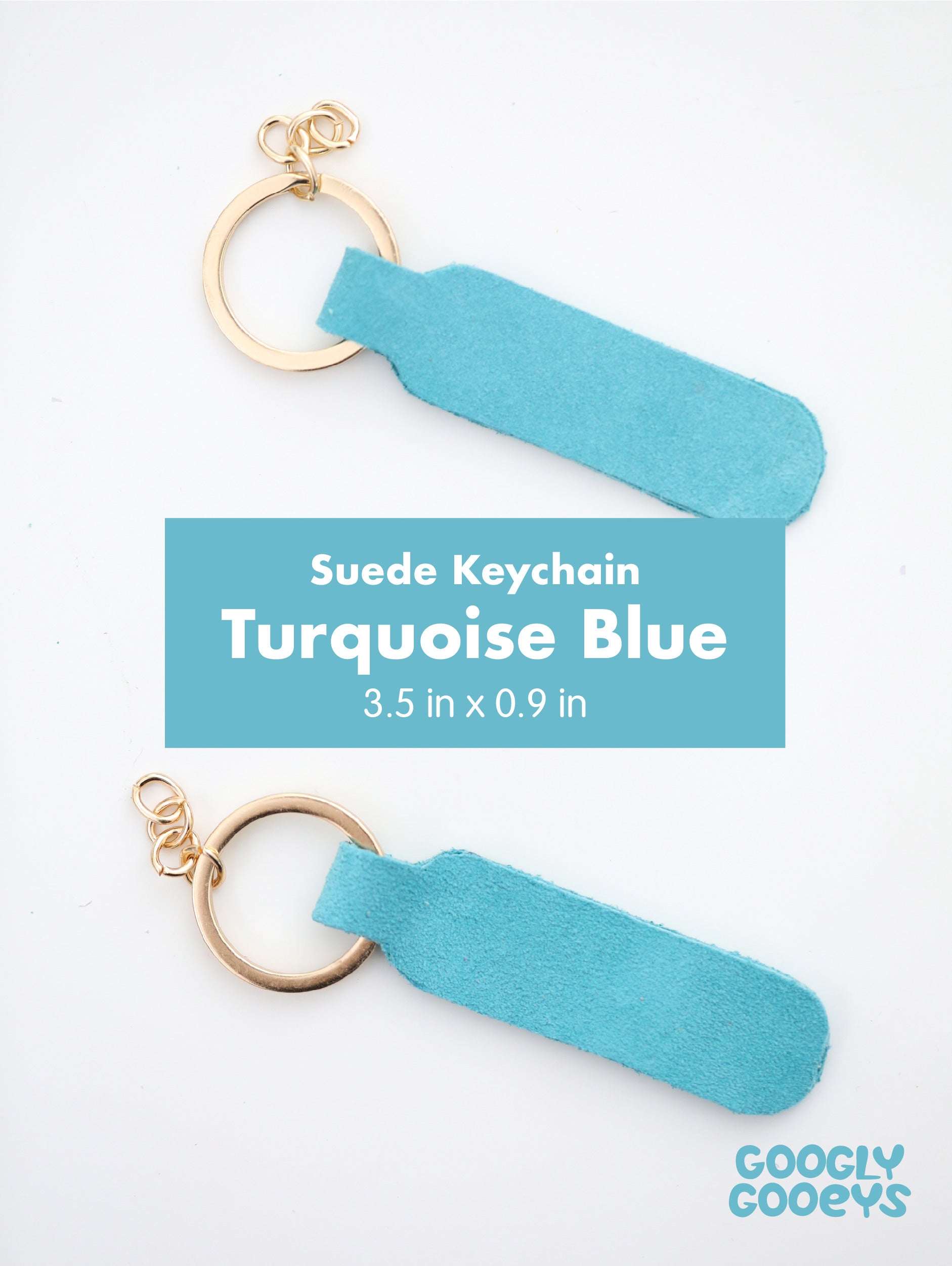 Blank Suede Leather Rounded Rectangle Keychain with Ring