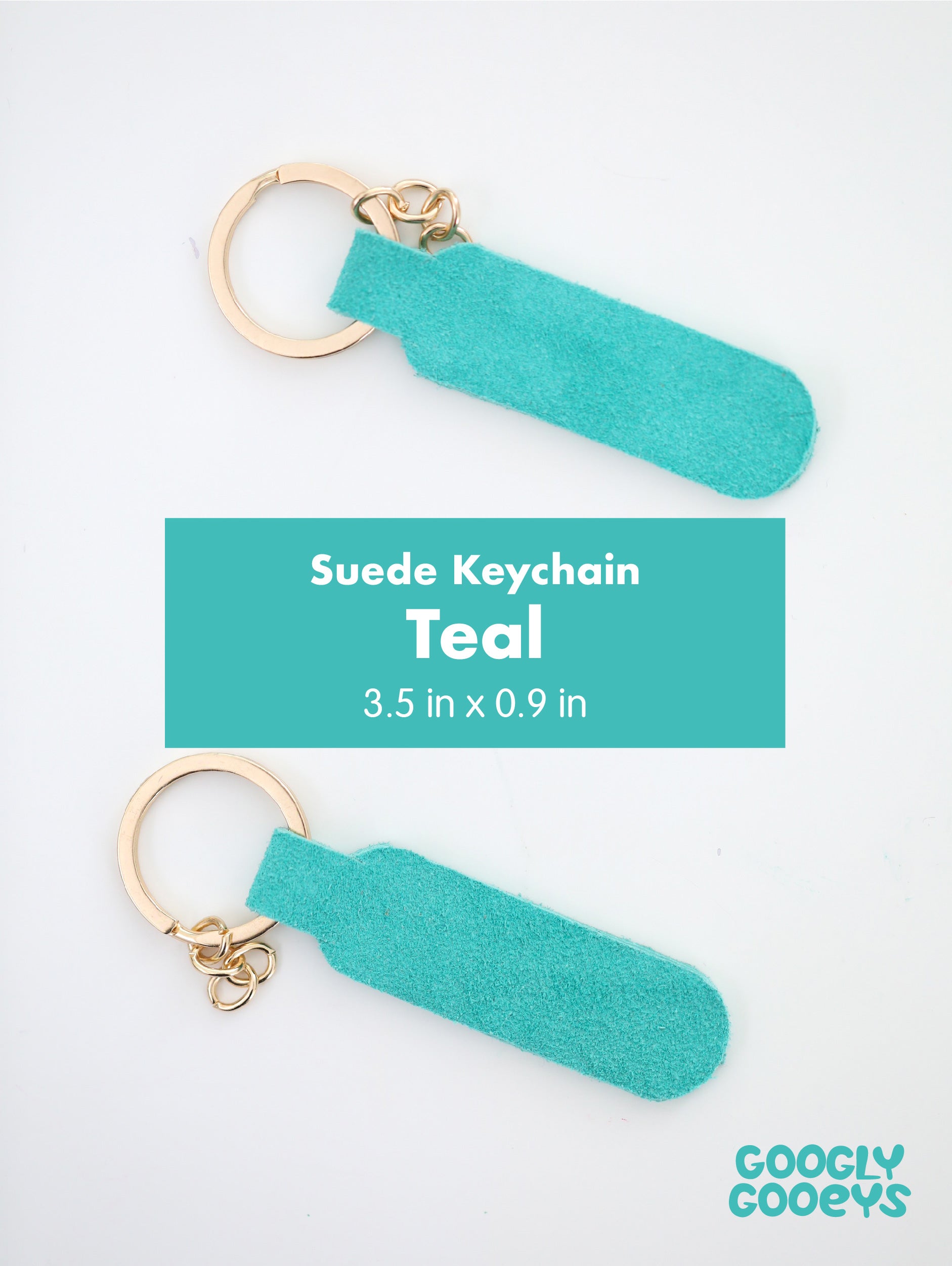 Blank Suede Leather Rounded Rectangle Keychain with Ring