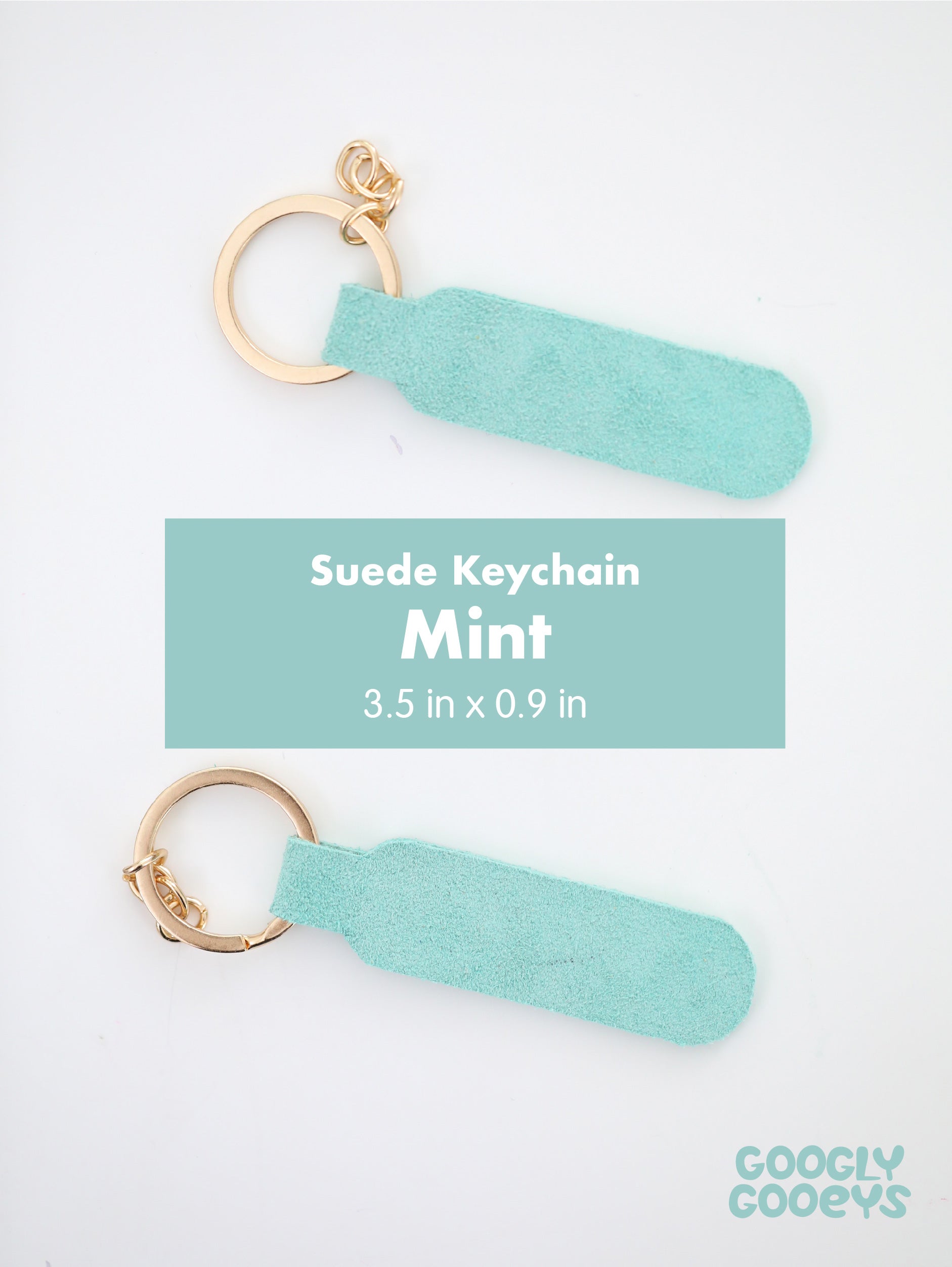 Blank Suede Leather Rounded Rectangle Keychain with Ring