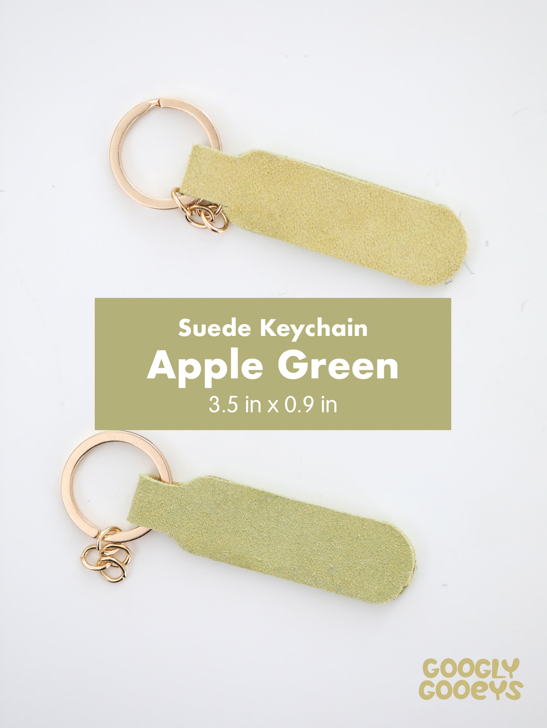 Blank Suede Leather Rounded Rectangle Keychain with Ring
