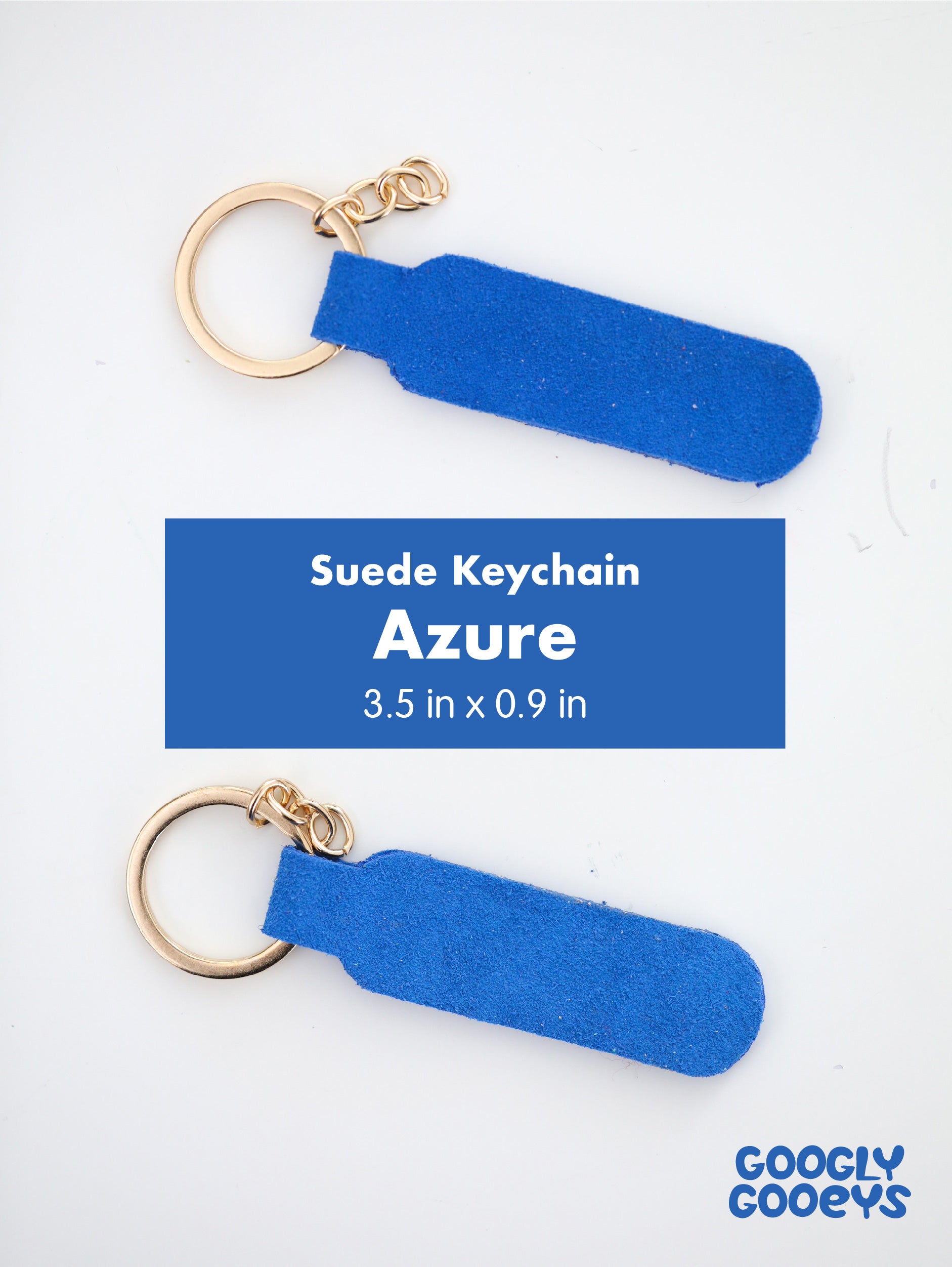 Blank Suede Leather Rounded Rectangle Keychain with Ring