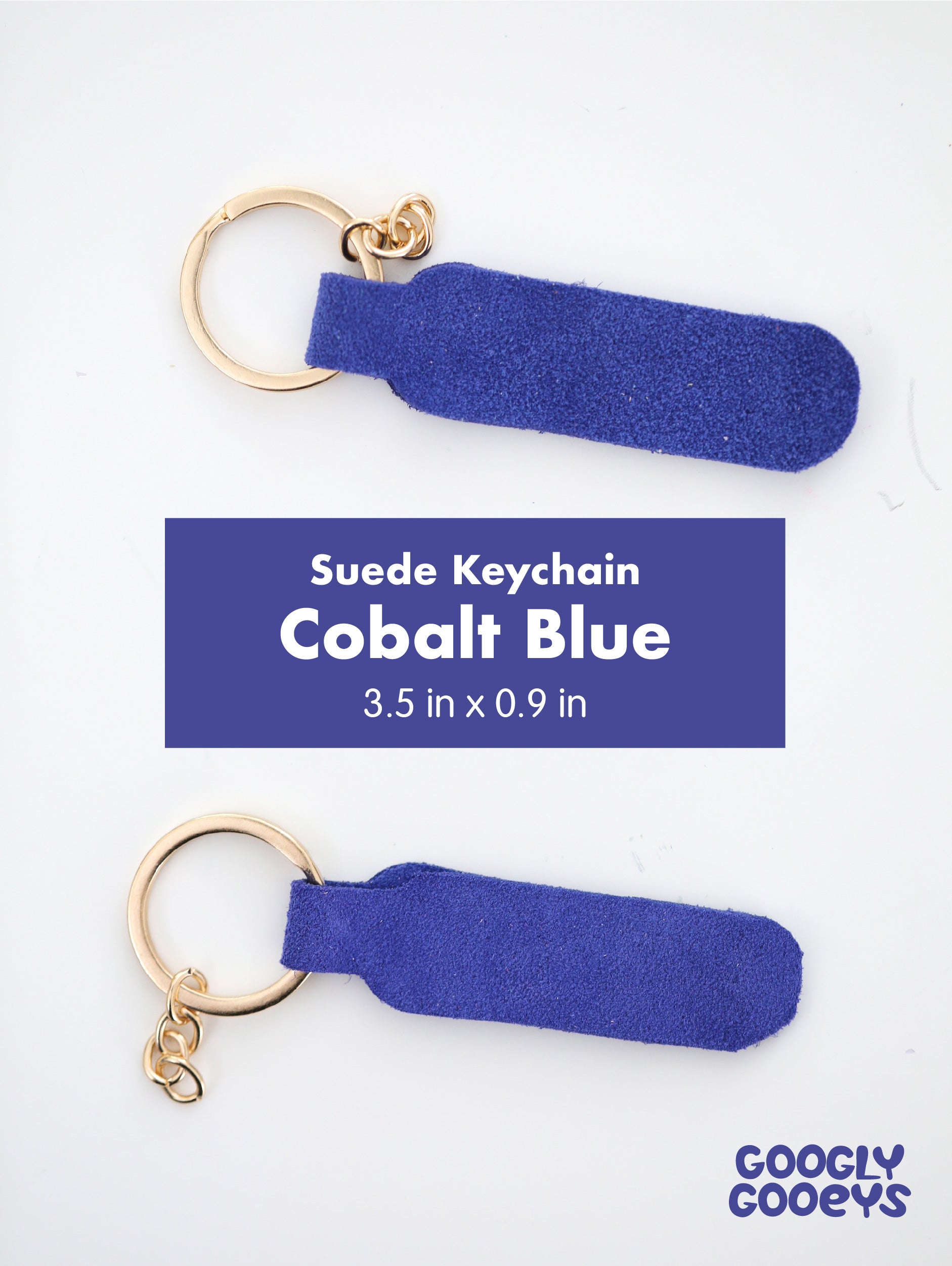 Blank Suede Leather Rounded Rectangle Keychain with Ring