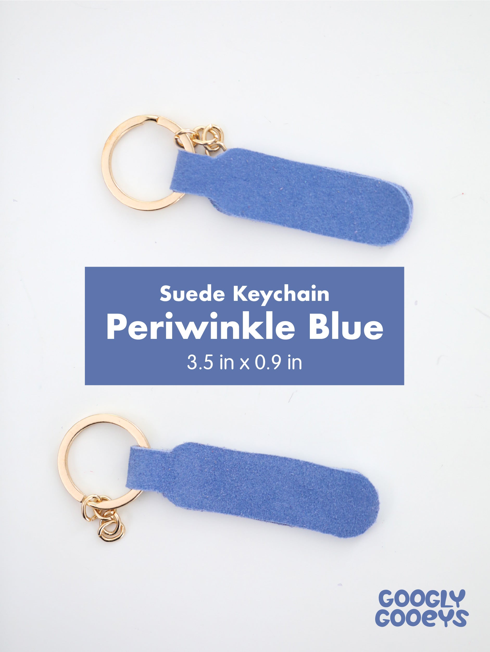 Blank Suede Leather Rounded Rectangle Keychain with Ring