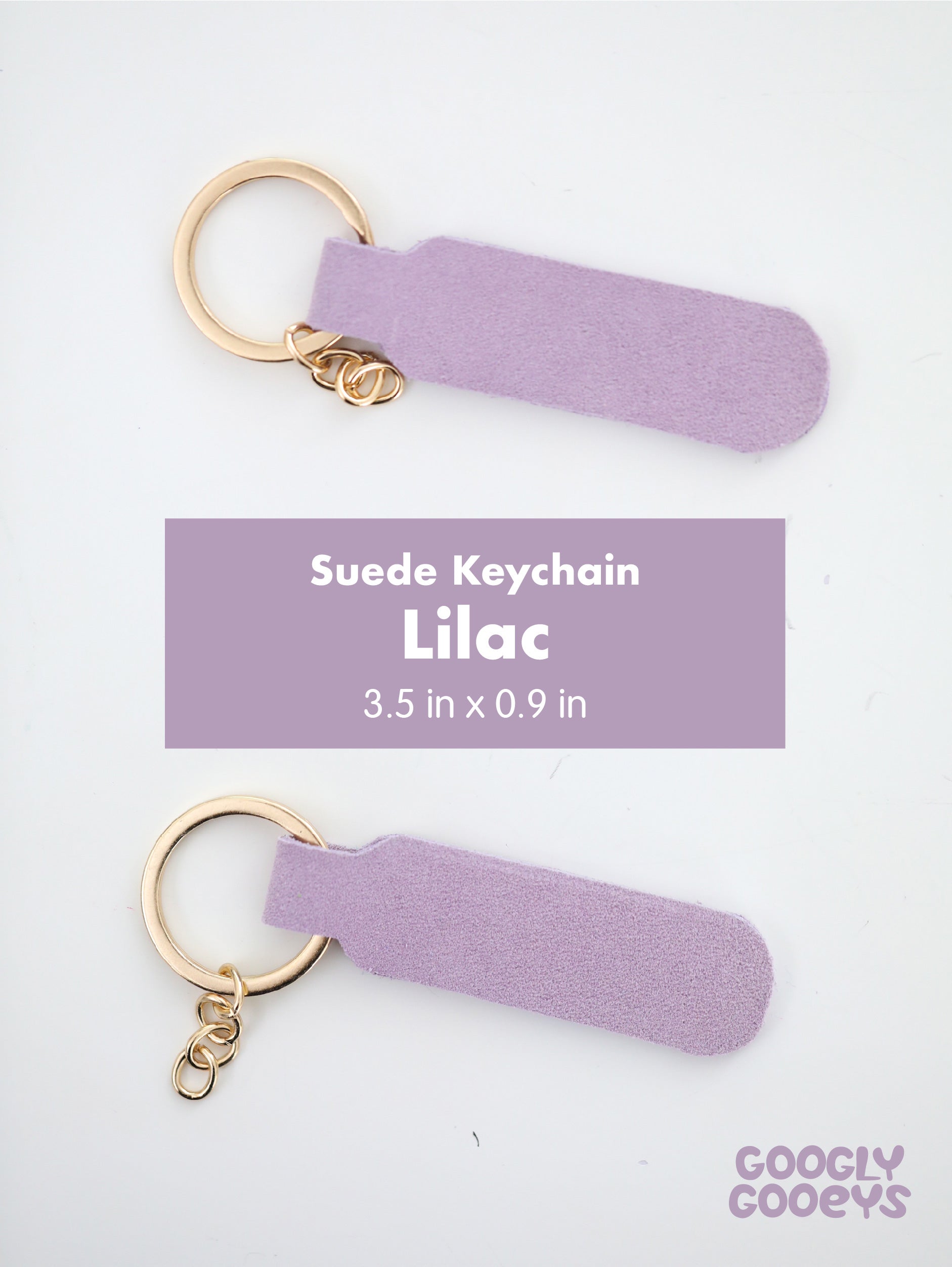 Blank Suede Leather Rounded Rectangle Keychain with Ring