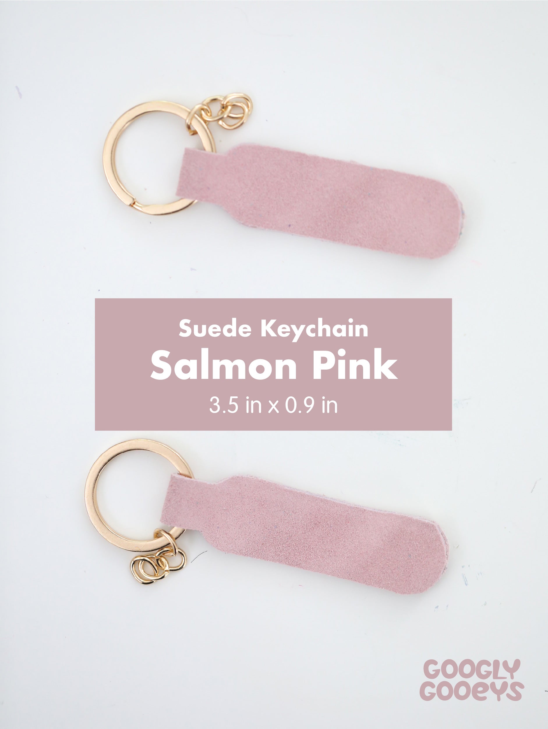 Blank Suede Leather Rounded Rectangle Keychain with Ring