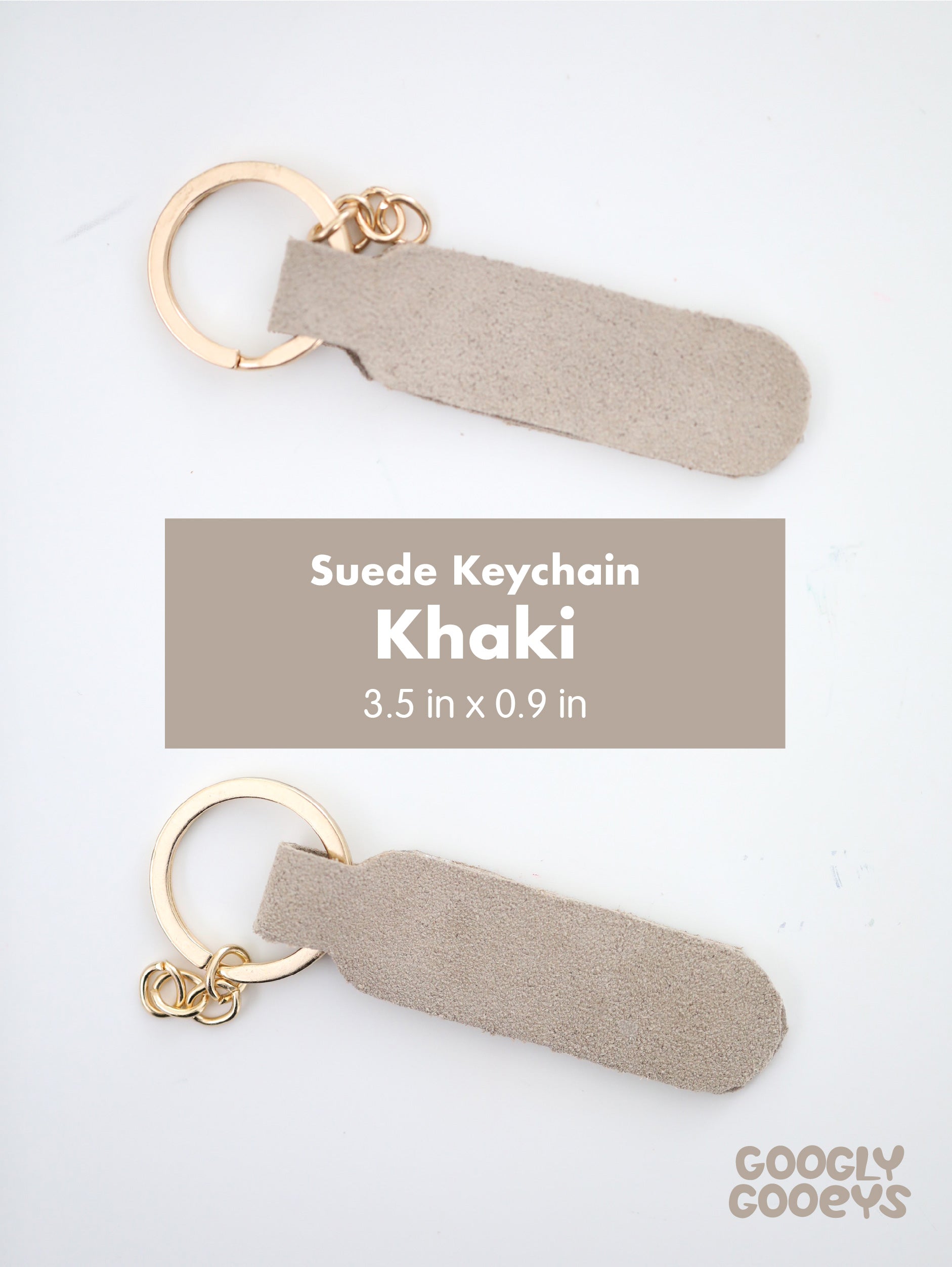 Blank Suede Leather Rounded Rectangle Keychain with Ring