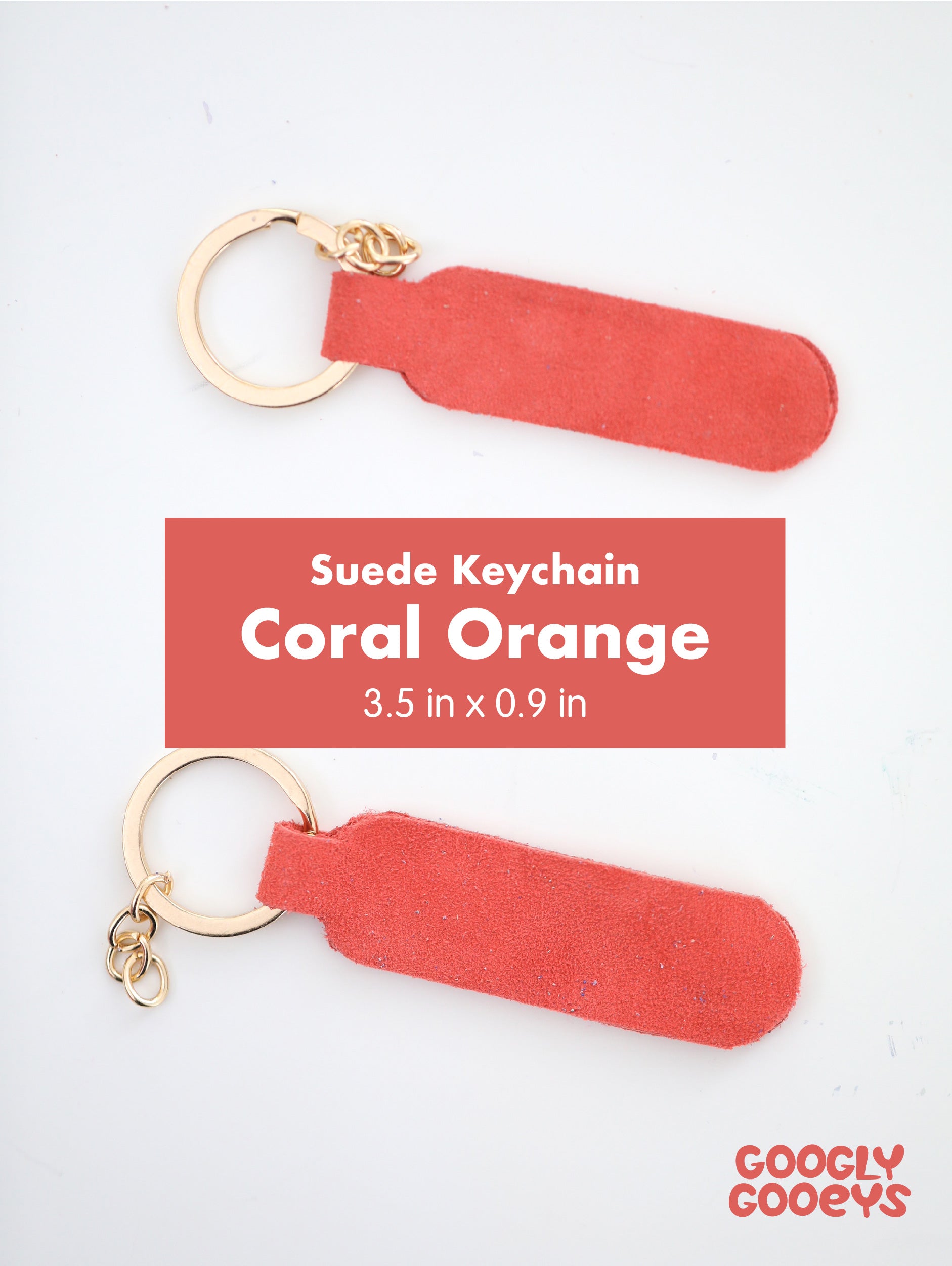 Blank Suede Leather Rounded Rectangle Keychain with Ring