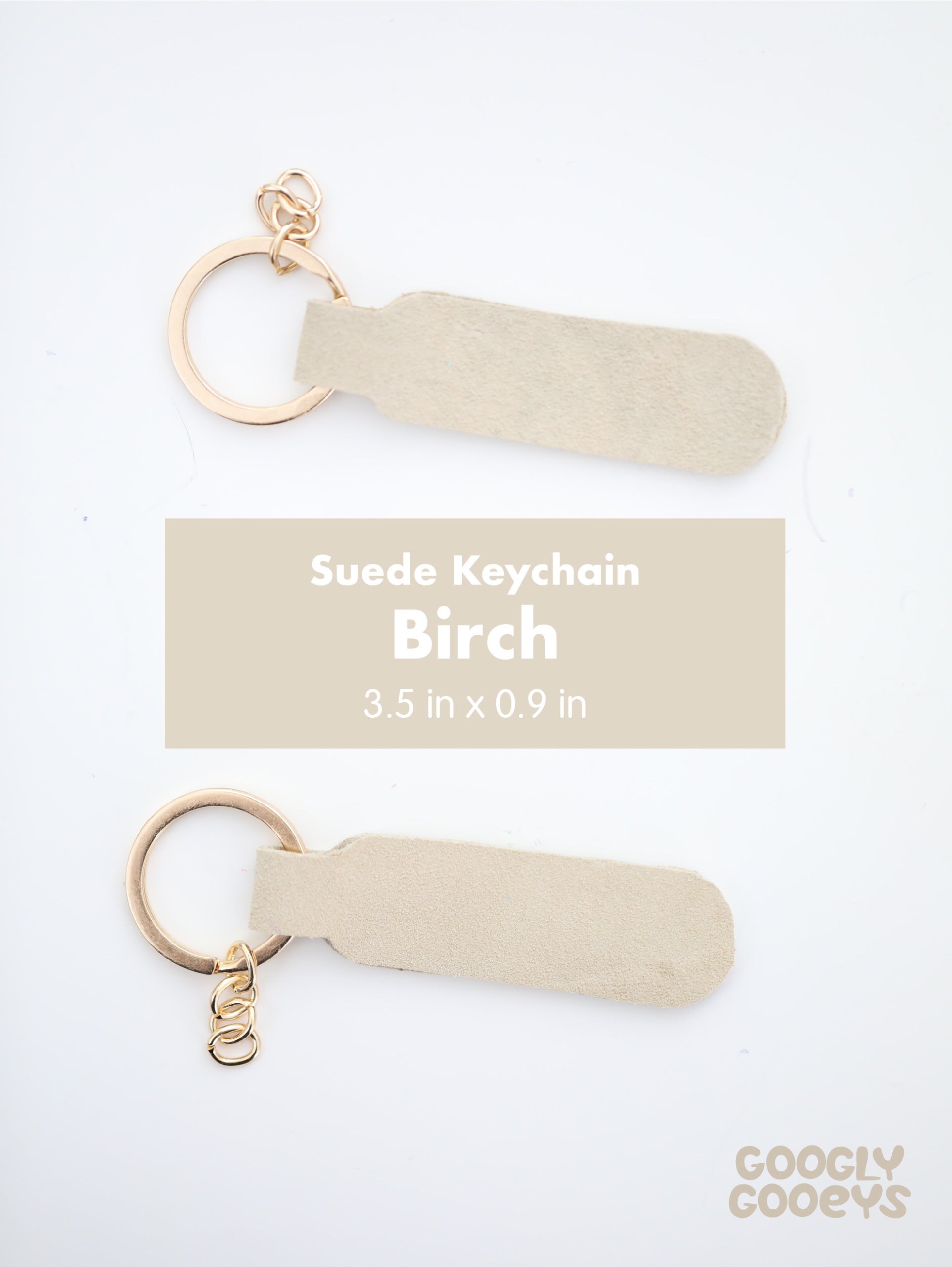 Blank Suede Leather Rounded Rectangle Keychain with Ring