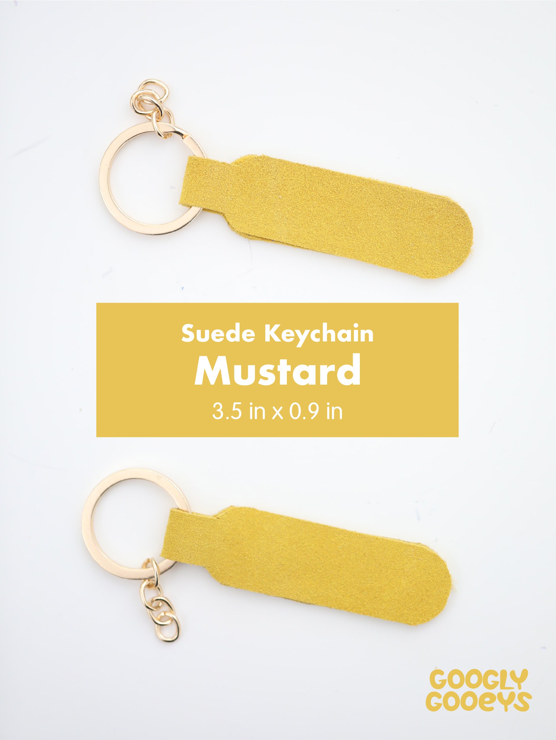 Blank Suede Leather Rounded Rectangle Keychain with Ring