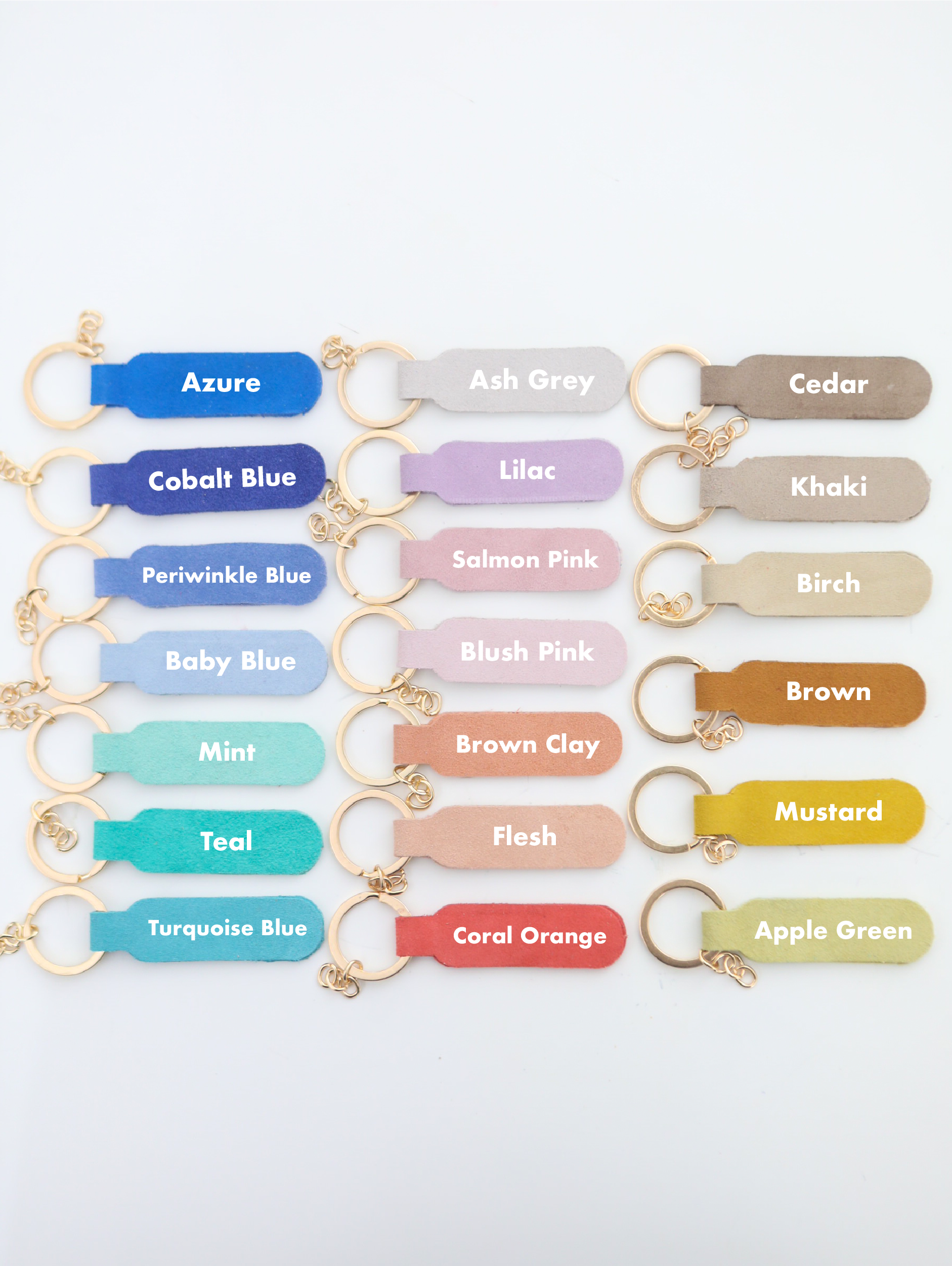 Blank Suede Leather Rounded Rectangle Keychain with Ring