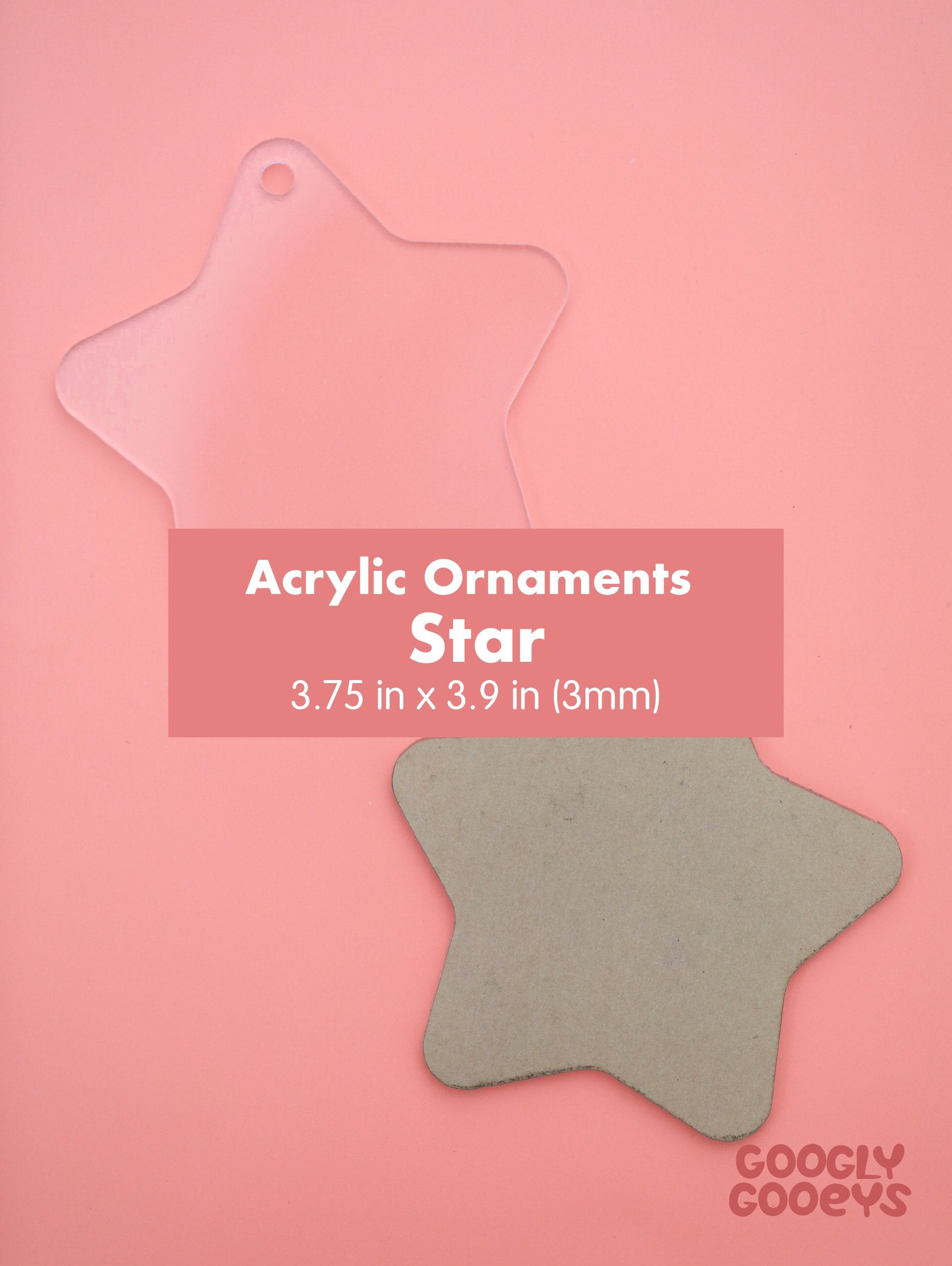 Blank Clear Acrylic Ornaments Star