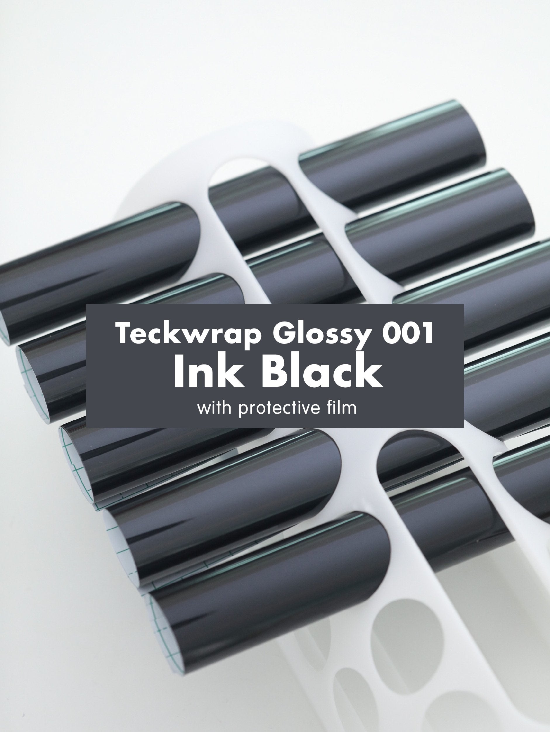 Teckwrap 001 Series Glossy Adhesive Vinyl Stickers Ink Black