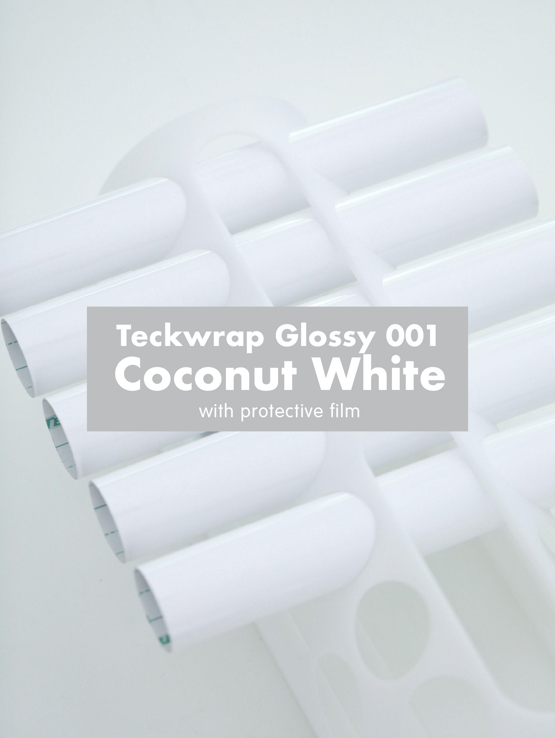 Teckwrap 001 Series Glossy Adhesive Vinyl Stickers Coconut White | 12in x 12in