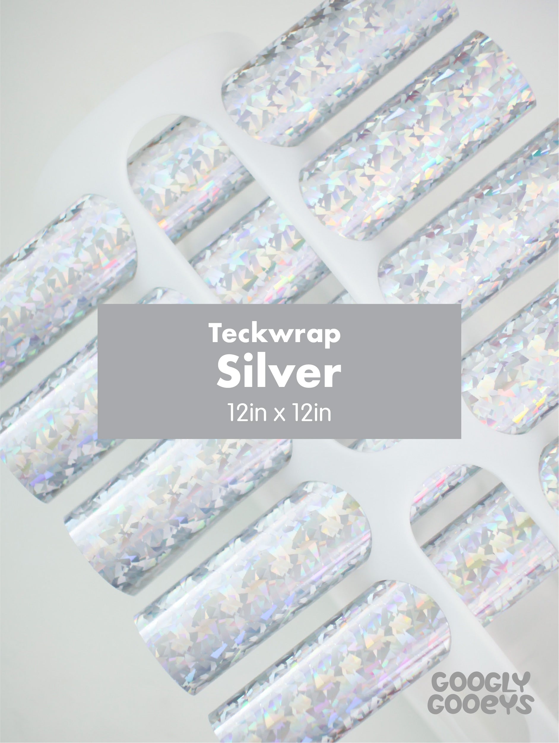 Teckwrap Holographic Glass Flower Adhesive Vinyl Stickers | 12in x 12in